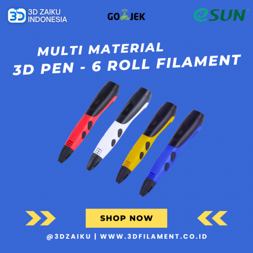 eSUN 3D Pen 3.0 Versi Terbaru Print Multi Materia Free 6 Roll Filament